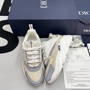 B22 SNEAKER Cream Technical Mesh with Beige and White Smooth Calfskin 3SN231YXX_H160