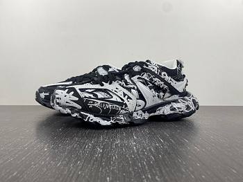	 Balenciaga Men's Track 3 Graffiti Sneakers in Black