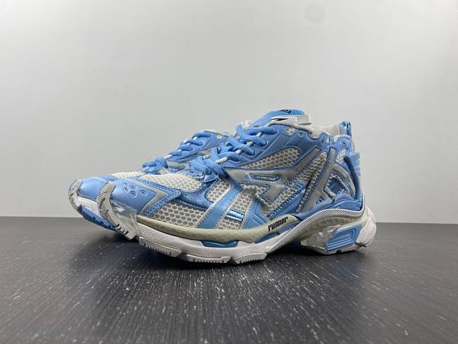 	 Balenciaga Lace Up Runner Sneaker Blue 677403 W3RB2 9744 - 1
