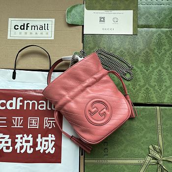 GUCCI BLONDIE MINI BUCKET BAG PINK LEATHER 760313 AACP7 6701