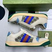 GUCCI WOMEN'S SCREENER SNEAKER Brown and blue GG canvas with crystals - 2