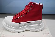ALEXANDER MCQUEEN Red Canvas 'Tread Slick' Sneaker Boots - 6