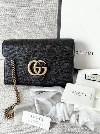 GUCCI Black Marmont Chain Sling WOC Bag