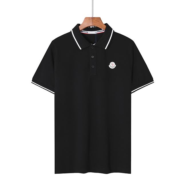 Moncler logo-patch polo shirt/Black - 1