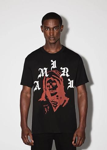 Amiri red logo Black T shirt