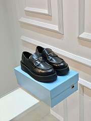 Prada Chocolate brushed leather loafers Black - 1