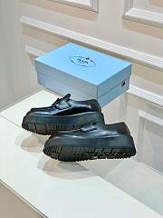 Prada Chocolate brushed leather loafers Black - 5