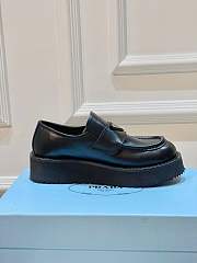 Prada Chocolate brushed leather loafers Black - 3