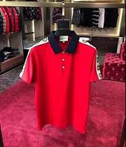 Polo Gucci Interlocking G Stripe Polo Shirt red - 2