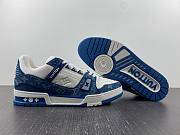  LV TRAINER SNEAKER WHITE BLUE - 1