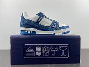  LV TRAINER SNEAKER WHITE BLUE - 6