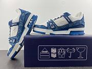  LV TRAINER SNEAKER WHITE BLUE - 4