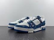  LV TRAINER SNEAKER WHITE BLUE - 3
