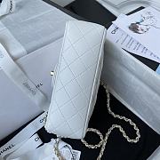 Chanel classic flap bag lams skin white - 20x12x6cm - 5
