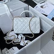 Chanel classic flap bag lams skin white - 20x12x6cm - 2