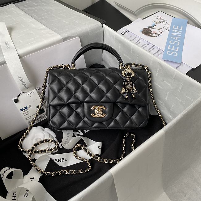 Chanel mini flap bag black - 20x12x6cm - 1