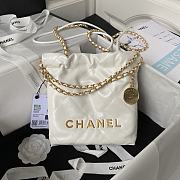 Chanel 22 calfskin white bag - 19x20x6cm - 2