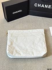 Chanel 22 calfskin white bag  double C gold coin pendant  big size - 33cm  - 5