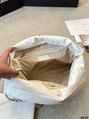 Chanel 22 calfskin white bag  double C gold coin pendant  big size - 33cm  - 2