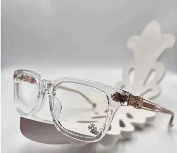 Chrome heart transparent sunglasses