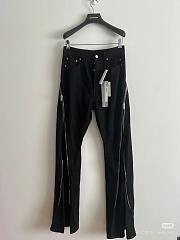 Rick Owens Men's Black Bolan Banana Slim-fit Flared Zip-embellished Faille Trousers - 3