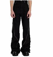 Rick Owens Men's Black Bolan Banana Slim-fit Flared Zip-embellished Faille Trousers - 4