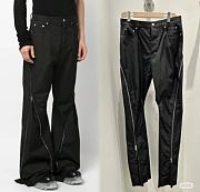 Rick Owens Men's Black Bolan Banana Slim-fit Flared Zip-embellished Faille Trousers - 5