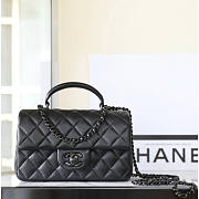 Ch@Nel Flap Bag black calf skin -20*12*6CM - 5