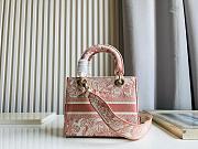 Dior Medium Dioriviera Lady D-Lite Bag Candy Pink Toile de Jouy Embroidery - size 24 x 21 x 12 cm - 1