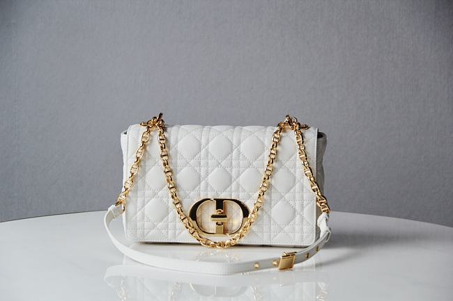 Dior Caro handbag white Large size 28x17x9cm - 1