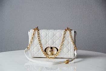 Dior Caro handbag white Large size 28x17x9cm