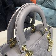 Dior Lady Elephant Grey Sheep Gold lambskin size 24 x 12x 20cm - 6