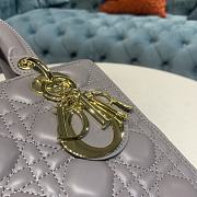 Dior Lady Elephant Grey Sheep Gold lambskin size 24 x 12x 20cm - 4