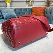 Lady Dior handbag cherry red gold buckle Size: 24 x 20 x 11 cm - 6