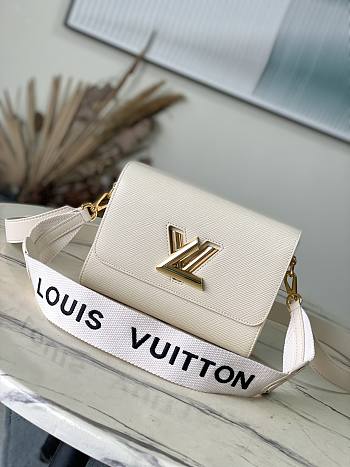  LV white Twist medium handbag M24765 size 23 x 17 x 9.5