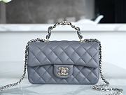 Chanel 23K  classic flap grey  Size: 13*20*9cm - 1