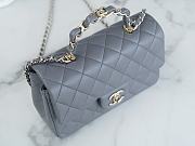 Chanel 23K  classic flap grey  Size: 13*20*9cm - 2