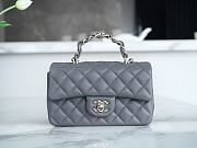 Chanel 23K  classic flap grey  Size: 13*20*9cm - 4