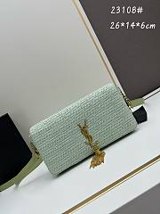 YSL straw bag mint size 22*14*7cm - 5