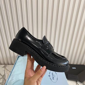 Prada men Chocolate brushed leather loafers