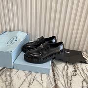 Prada men Chocolate brushed leather loafers - 5