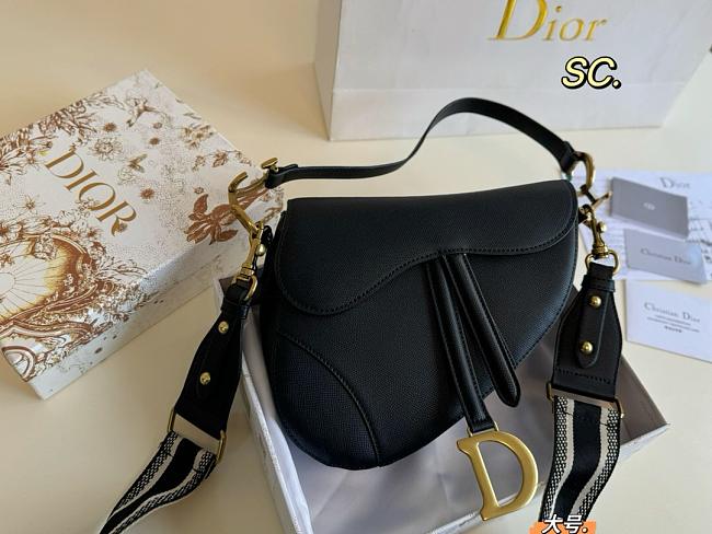 Dior Saddle leather black big size 24*20cm - 1