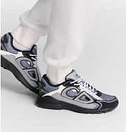 Dior B30 Sneaker Blue Mesh with Gray, White and Black Technical Fabric - 3