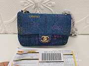 Chanel Denim Flap Bag Blue - size 14x23x8cm  - 6