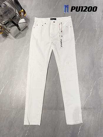 Purple white jeans