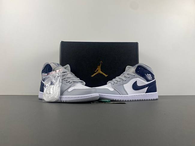 Jordan 1 Mid Wolf Grey Midnight Navy -  DQ8426-104 - 1