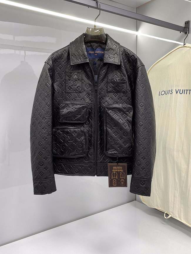 LV leather black jacket  - 1