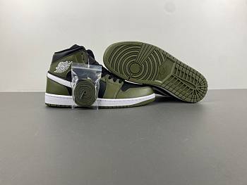 Air Jordan 1 Mid Black White Olive - DQ8426-092