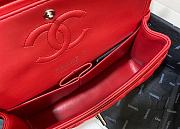 Chanel Flap Bag Red Lambskin Silver size 23cm - 4