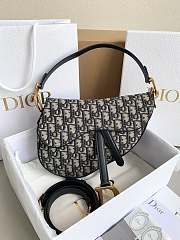 Dior Saddle Bag with Strap Blue Dior Oblique Jacquard 25.5×6.5×20 cm - 1
